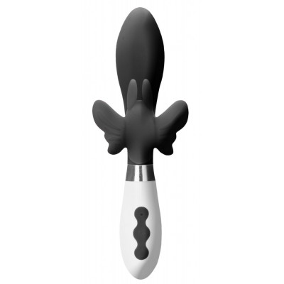 Черный вибратор-кролик Alexios - 21 см. Черный вибратор-кролик Alexios - 21 см.