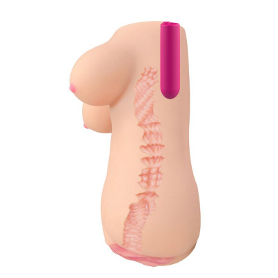 Телесный вибромастурбатор-вагина Clara OnaHole с имитацией груди Телесный вибромастурбатор-вагина Clara OnaHole с имитацией груди