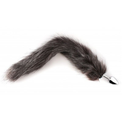 Металлическая анальная втулка с пушистым хвостом Металлическая анальная втулка с пушистым хвостом