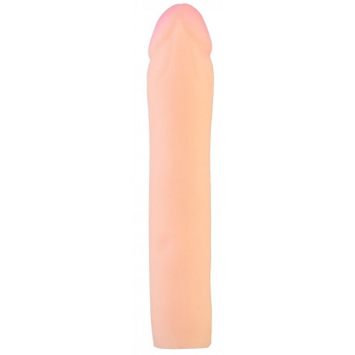 Телесный реалистичный фаллоудлинитель - 18,5 см. Телесный реалистичный фаллоудлинитель - 18,5 см.