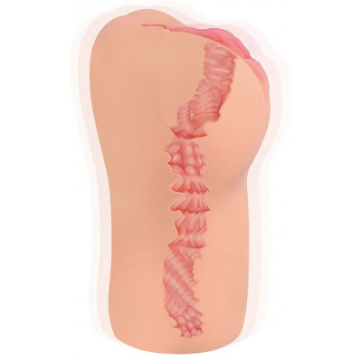 Телесный вибромастурбатор-вагина с рельефом Bellana Телесный вибромастурбатор-вагина с рельефом Bellana