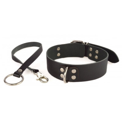 Черный ошейник Новичок с поводком Черный ошейник Новичок с поводком