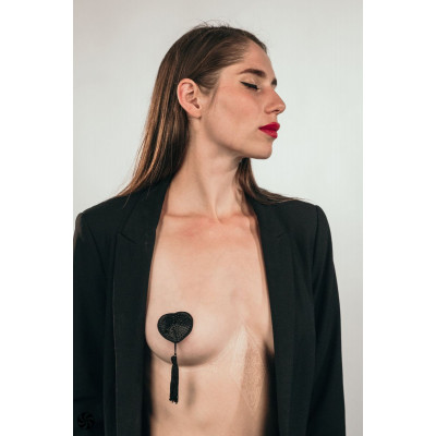 Черные пэстисы-сердечки Evans с кисточками Черные пэстисы-сердечки Evans с кисточками