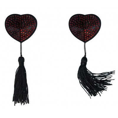 Черно-красные пэстисы-сердечки Evans с кисточками Черно-красные пэстисы-сердечки Evans с кисточками