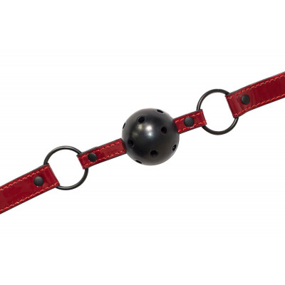 Черно-красный кляп-шарик Love Bite Черно-красный кляп-шарик Love Bite