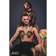 Красно-черные наручники Bizzare