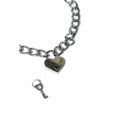 Серебристый ошейник Embrace с ключиком Серебристый ошейник Embrace с ключиком