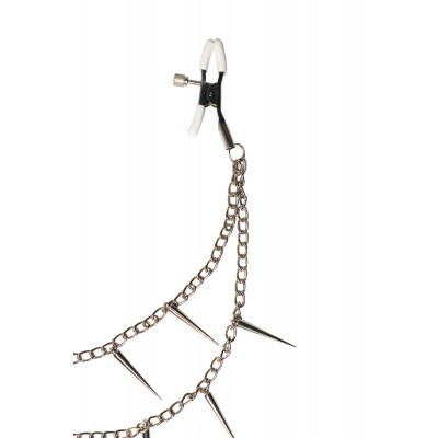 Зажимы на соски Spiky с шипами на цепочке Зажимы на соски Spiky с шипами на цепочке