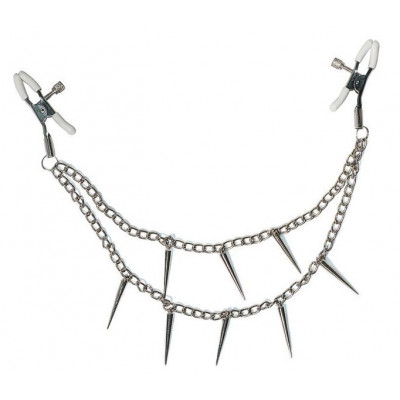 Зажимы на соски Spiky с шипами на цепочке Зажимы на соски Spiky с шипами на цепочке
