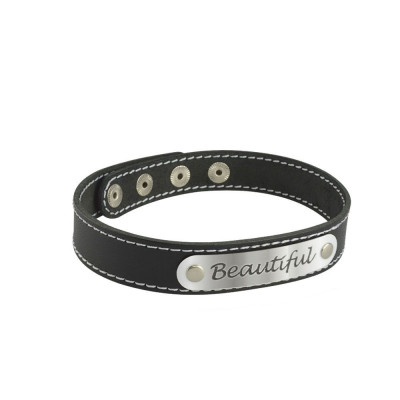 Черный чокер с белой строчкой Beautiful Черный чокер с белой строчкой Beautiful