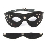 Черная маска со съемными шорами на заклепках