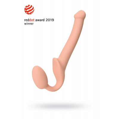 Телесный безремневой страпон Silicone Bendable Strap-On - size S Телесный безремневой страпон Silicone Bendable Strap-On - size S