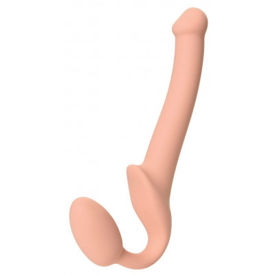 Телесный безремневой страпон Silicone Bendable Strap-On - size S Телесный безремневой страпон Silicone Bendable Strap-On - size S