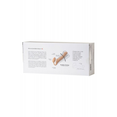 Телесный безремневой страпон Silicone Bendable Strap-On - size S Телесный безремневой страпон Silicone Bendable Strap-On - size S