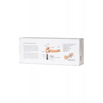 Телесный безремневой вибрострапон Silicone Bendable Strap-On - size M Телесный безремневой вибрострапон Silicone Bendable Strap-On - size M