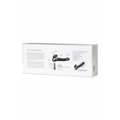 Черный безремневой вибрострапон Silicone Bendable Strap-On - size M Черный безремневой вибрострапон Silicone Bendable Strap-On - size M