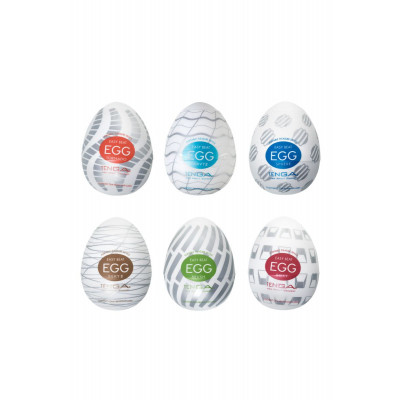 Набор из 6 мастурбаторов Tenga EGG III с различным рельефом Набор из 6 мастурбаторов Tenga EGG III с различным рельефом