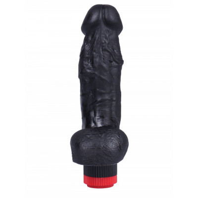 Черный вибратор-реалистик №5 - 16 см. Черный вибратор-реалистик №5 - 16 см.