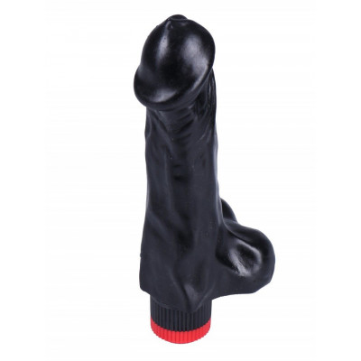 Черный вибратор-реалистик №26 - 19,5 см. Черный вибратор-реалистик №26 - 19,5 см.