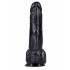 Черный вибратор-реалистик №1 с проводным пультом - 18,5 см. Черный вибратор-реалистик №1 с проводным пультом - 18,5 см.