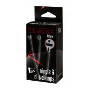Черные зажимы на соски и клитор на цепочке DELUXE NIPPLE CLIT CLAMPS