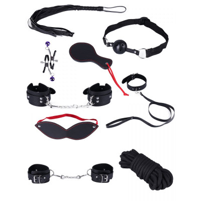 Чёрный игровой набор БДСМ Чёрный игровой набор БДСМ