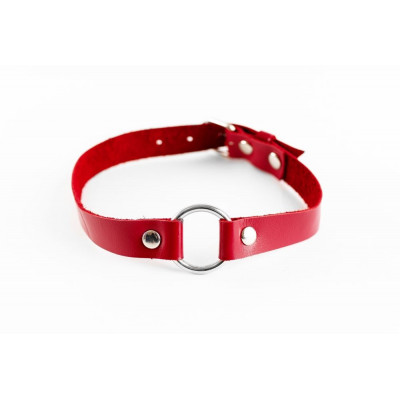 Красный чокер из натуральной кожи Красный чокер из натуральной кожи