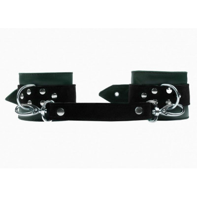 Изумрудные наручники с фиксацией на двух карабинах Изумрудные наручники с фиксацией на двух карабинах