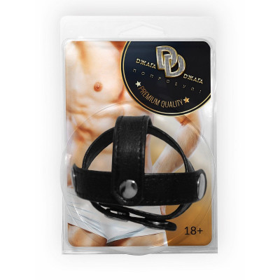 Черное лассо с двумя петлями для подхвата мошонки Черное лассо с двумя петлями для подхвата мошонки