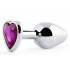 Серебристая анальная пробка с фиолетовым кристаллом-сердечком - 8 см. Серебристая анальная пробка с фиолетовым кристаллом-сердечком - 8 см.