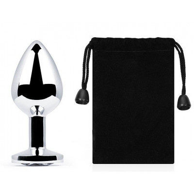 Серебристая анальная пробка с прозрачным стразом - 7,2 см. Серебристая анальная пробка с прозрачным стразом - 7,2 см.