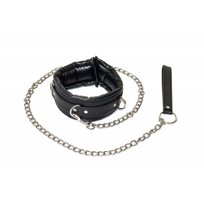 Черный ошейник Fetish с поводком Черный ошейник Fetish с поводком