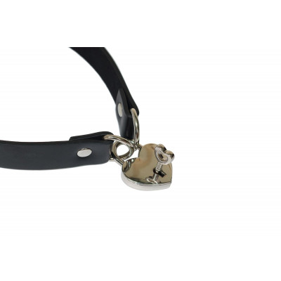 Черный ошейник Utopia с замком и ключиком Черный ошейник Utopia с замком и ключиком