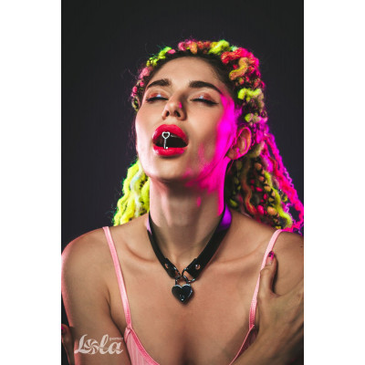 Черный ошейник Utopia с замком и ключиком Черный ошейник Utopia с замком и ключиком