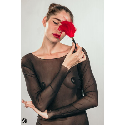 Красный перьевой тиклер Plume - 23 см. Красный перьевой тиклер Plume - 23 см.