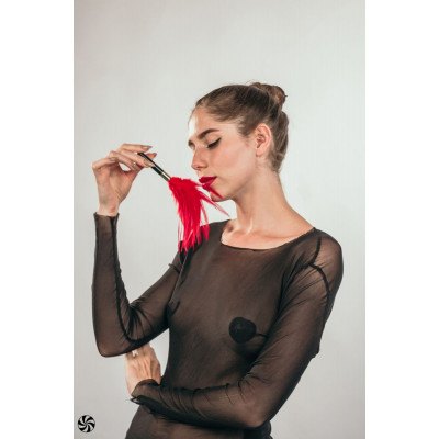 Красный перьевой тиклер Plume - 23 см. Красный перьевой тиклер Plume - 23 см.