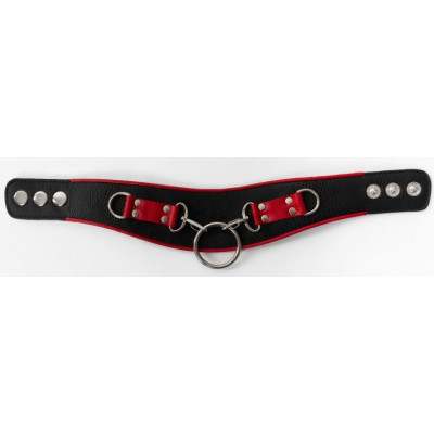 Черно-красный ошейник с колечками Черно-красный ошейник с колечками