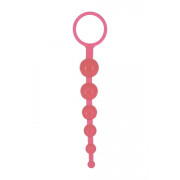 Розовая анальная цепочка DRAGONZ TALE ANAL - 20 см.