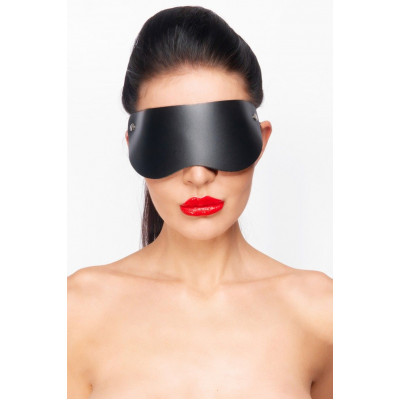 Черная кожаная маска без прорезей для глаз Черная кожаная маска без прорезей для глаз