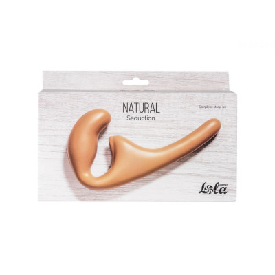 Бежевый безремневой страпон Seduction - 20,5 см. Бежевый безремневой страпон Seduction - 20,5 см.