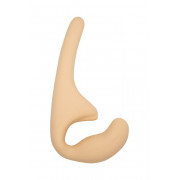 Бежевый безремневой страпон Seduction - 20,5 см.