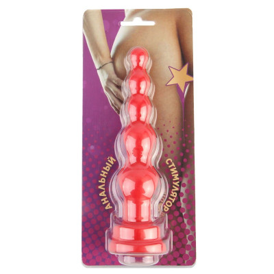 Красный анальный стимулятор-ёлочка - 14,5 см. Красный анальный стимулятор-ёлочка - 14,5 см.