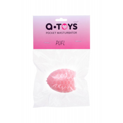 Розовый рельефный мастурбатор Pufl Розовый рельефный мастурбатор Pufl