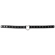 Черный ошейник с сердечком и шипами