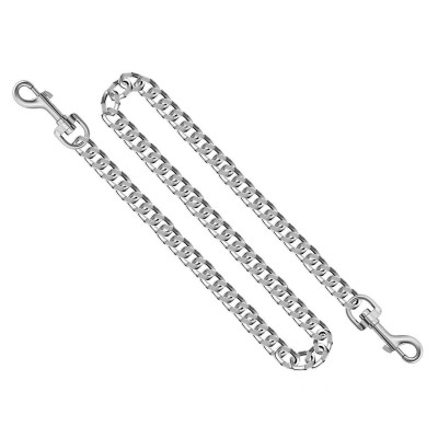 Серебристый цепной переходник с карабинами - 81 см. Серебристый цепной переходник с карабинами - 81 см.