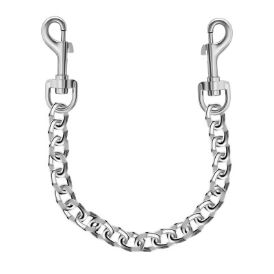 Серебристая цепь с карабинами по обе стороны - 31 см. Серебристая цепь с карабинами по обе стороны - 31 см.