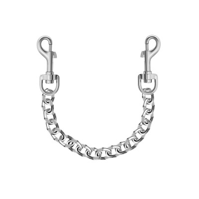 Серебристая цепь с карабинами по обе стороны - 27 см. Серебристая цепь с карабинами по обе стороны - 27 см.