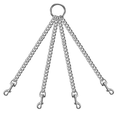 Четыре серебристые цепи на кольце с карабинами Четыре серебристые цепи на кольце с карабинами