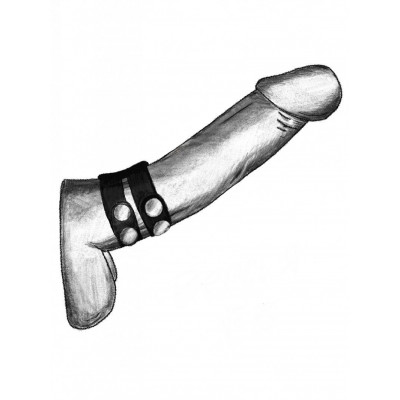 Черное широкое двойное лассо-утяжка на кнопках Черное широкое двойное лассо-утяжка на кнопках