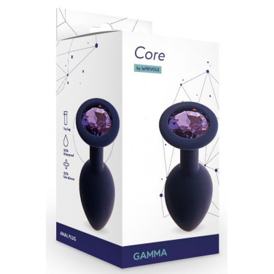 Черничная анальная пробка с фиолетовым кристаллом Gamma S - 7,2 см. Черничная анальная пробка с фиолетовым кристаллом Gamma S - 7,2 см.